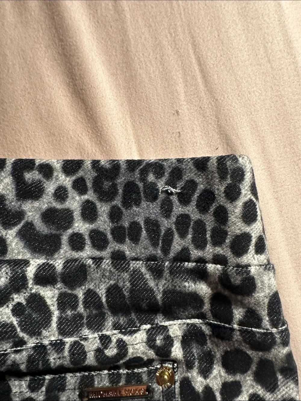 Michael Kors Black & White Leopard Print Leggings